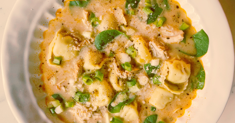 Crock Pot Creamy Chicken Tortellini