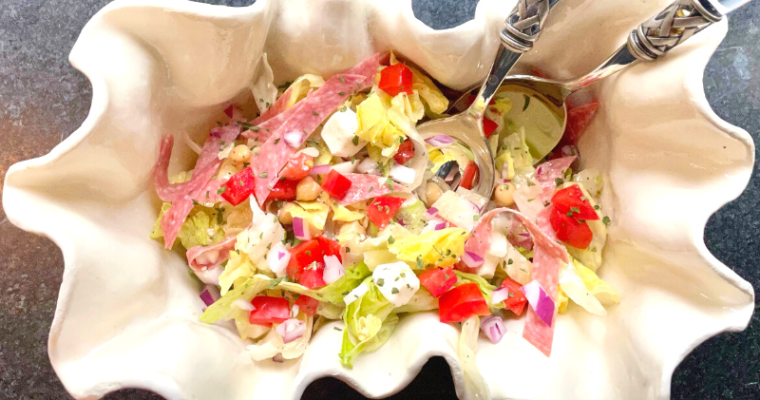 Chopped Salad with Salami and Mozzerella