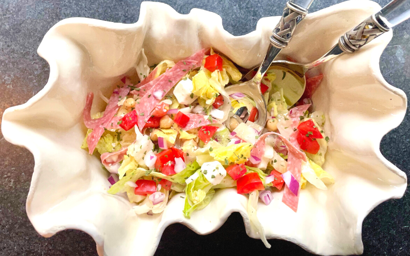 Chopped Salad with Salami and Mozzerella