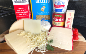 penne with five cheeses ingredients