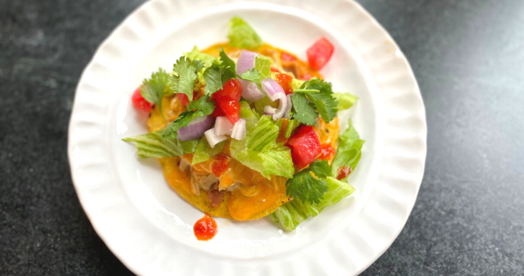 Green Chile Chicken Tostadas