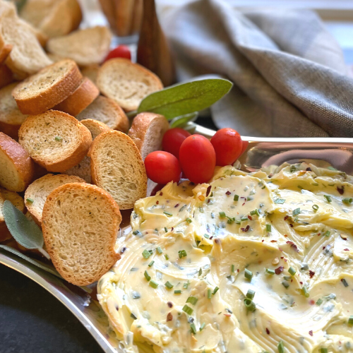 garlic chive butter board