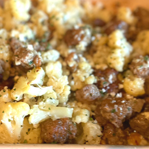 Roasted Cauliflower with Sausage