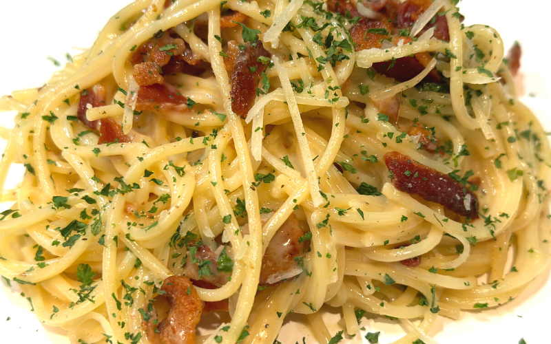 Pasta Carbonara with Bacon