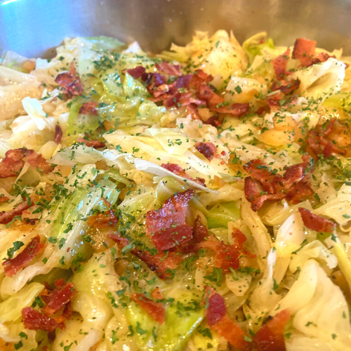 Steamed Cabbage with Bacon