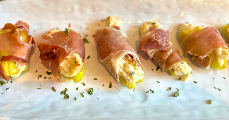 Proscuitto Wrapped Stuffed Pepperoncini