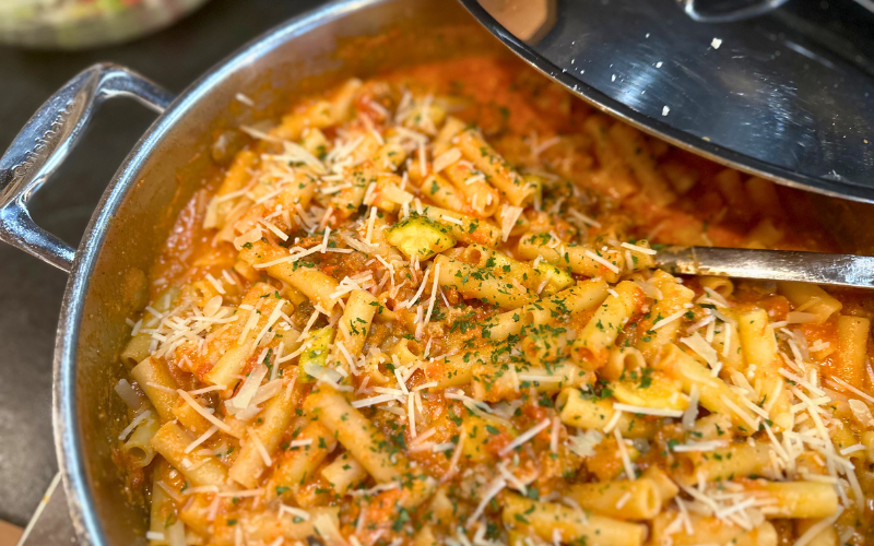 Cheesy Zucchini and Italian Sausage Ziti