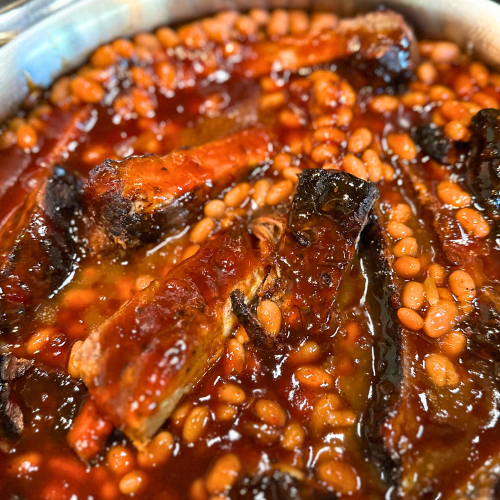 skillet ribs n beans