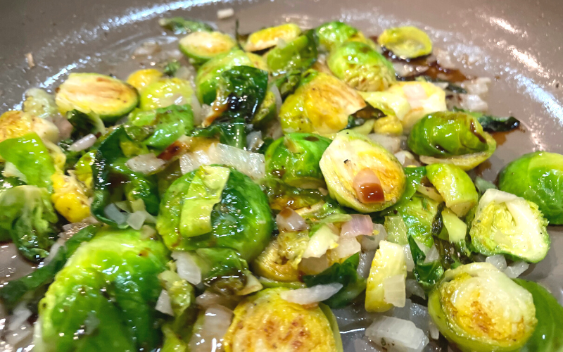 Sauteed Brussels Sprouts with Shallots