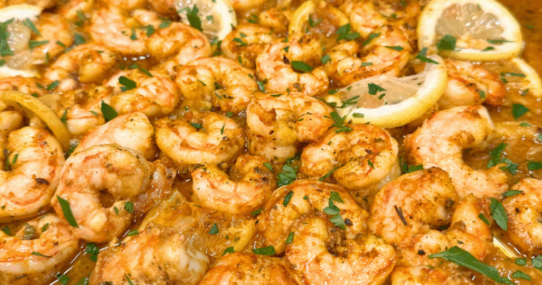 Spicy Beer Baked Shrimp